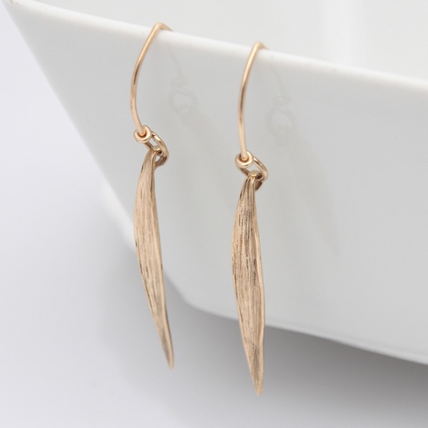 Grass Blade Earrings - 9ct Gold