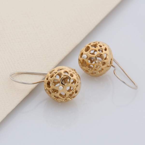 Small Gold Lace Pod Earrings