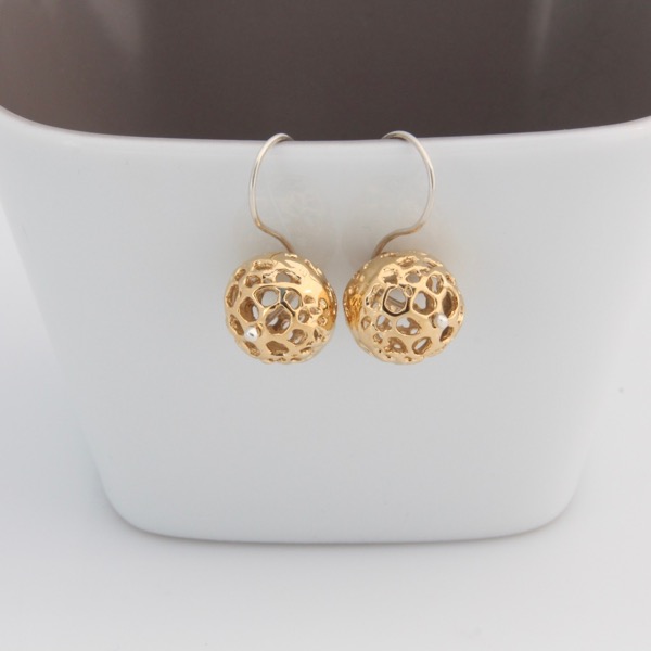 Small Gold Lace Pod Earrings