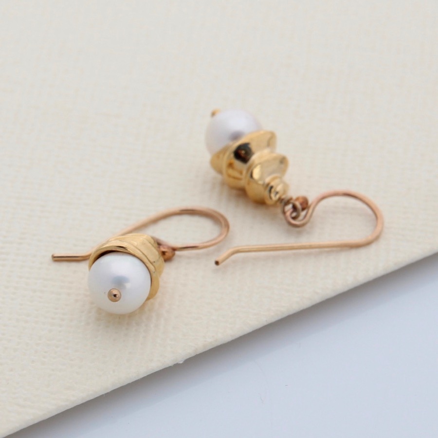 Gold Spiral Shell Earrings