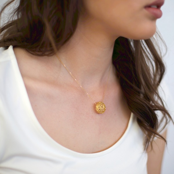 Gold Lace Pod Necklace - SOLD OUT