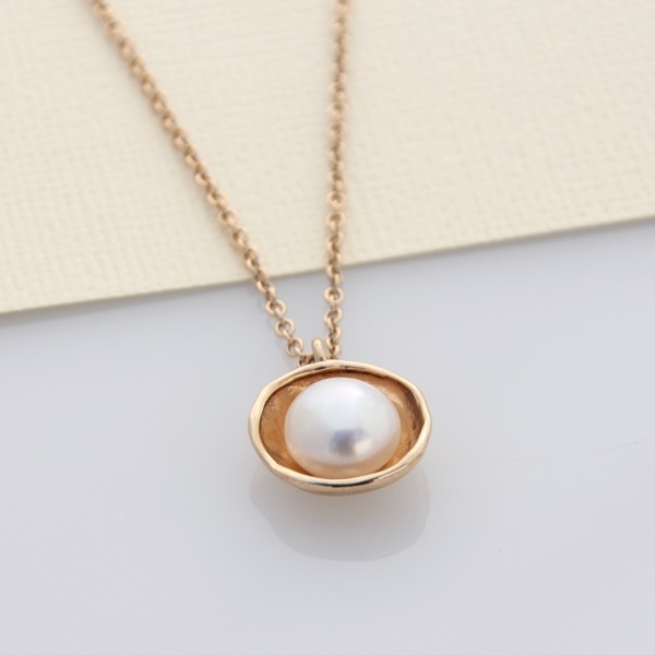 9ct Gold Cultured Freshwater Pearl & Diamond Pendant in White | Angus &  Coote