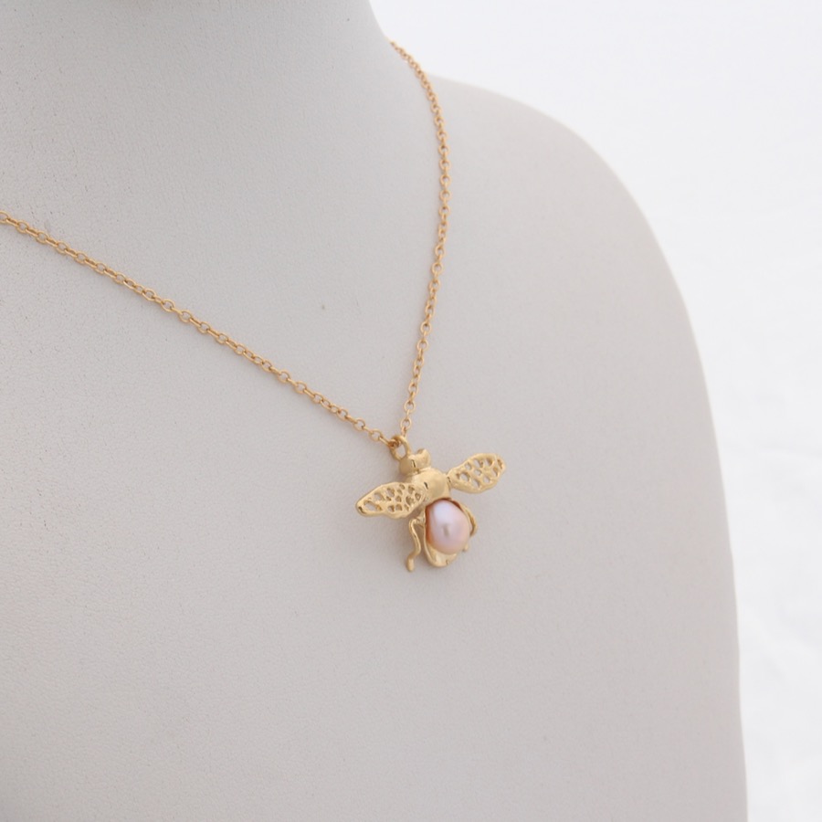 Honey Bee Necklace - Gold
