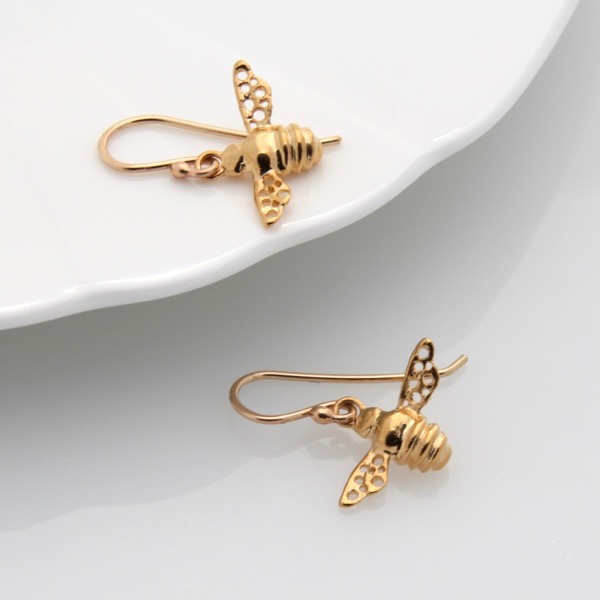 Bee Earrings - Gold