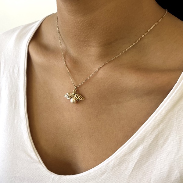Native Bee Necklace - 9ct Gold