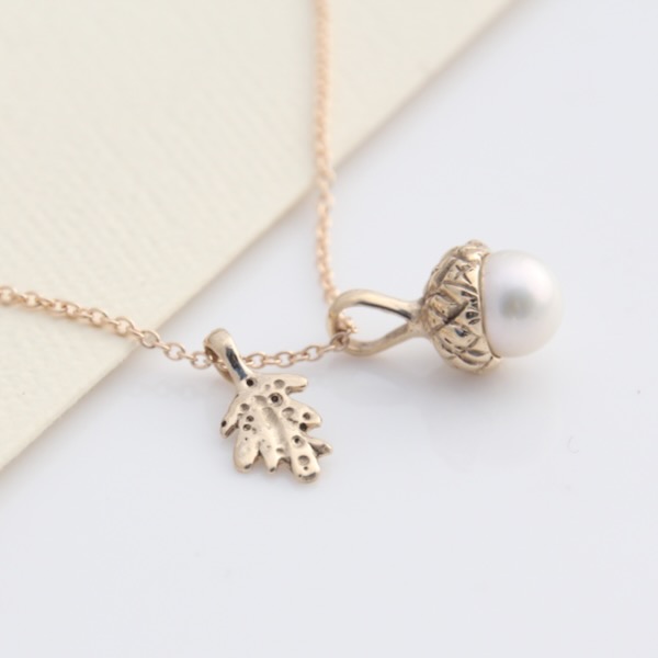 Mini Acorn Necklace - 9ct Gold