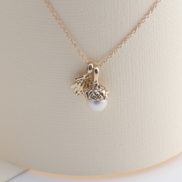 Mini Acorn Necklace - 9ct Gold