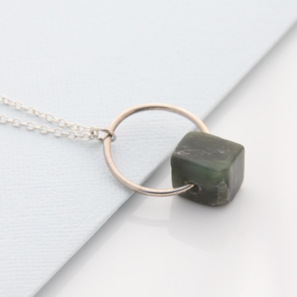 Pounamu Ring Necklace - Sterling Silver