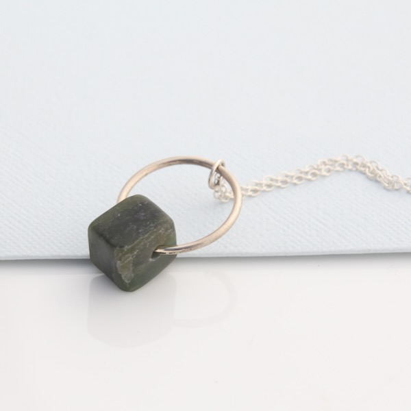 Pounamu Ring Necklace - Sterling Silver