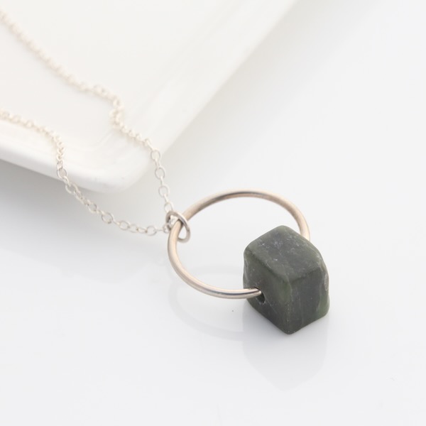 Pounamu Ring Necklace - Sterling Silver