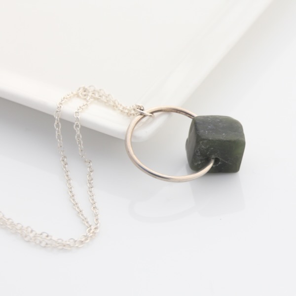 Pounamu Ring Necklace - Sterling Silver