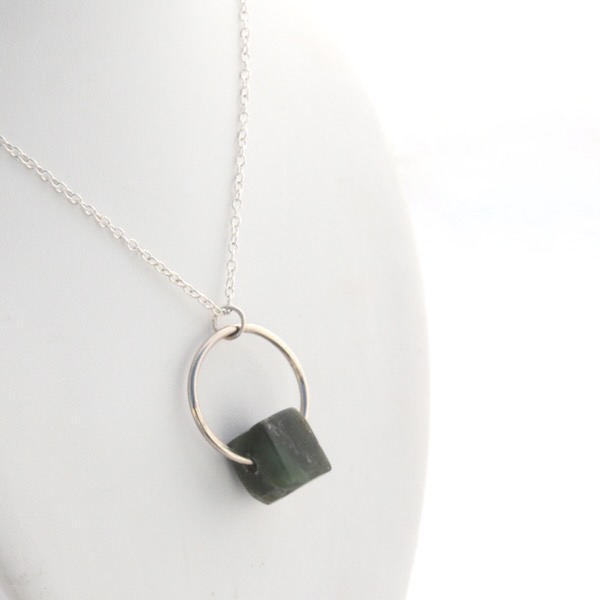 Pounamu Ring Necklace - Sterling Silver