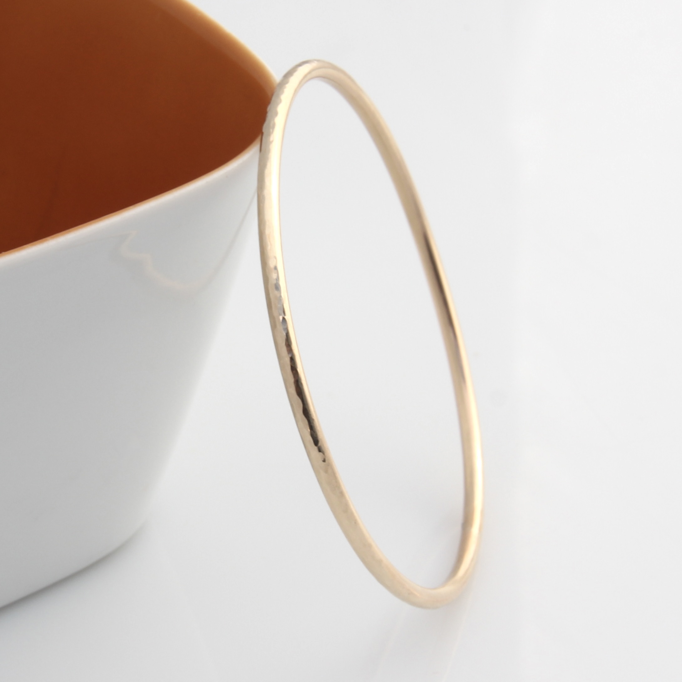 Harmony Planished Bangle - 14k Rolled Gold