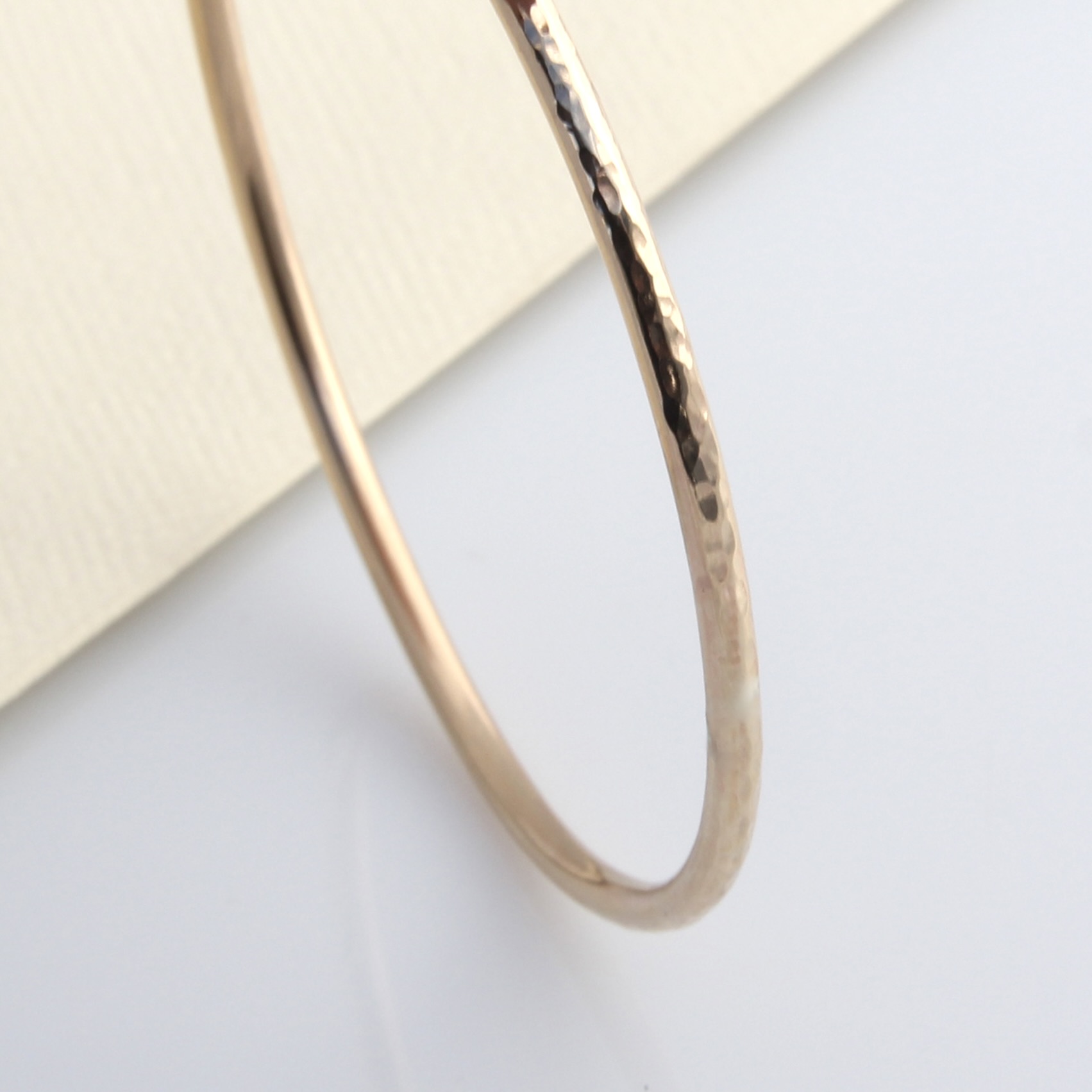 Harmony Planished Bangle - 14k Rolled Gold