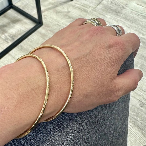 Harmony Planished Bangle - 14k Rolled Gold