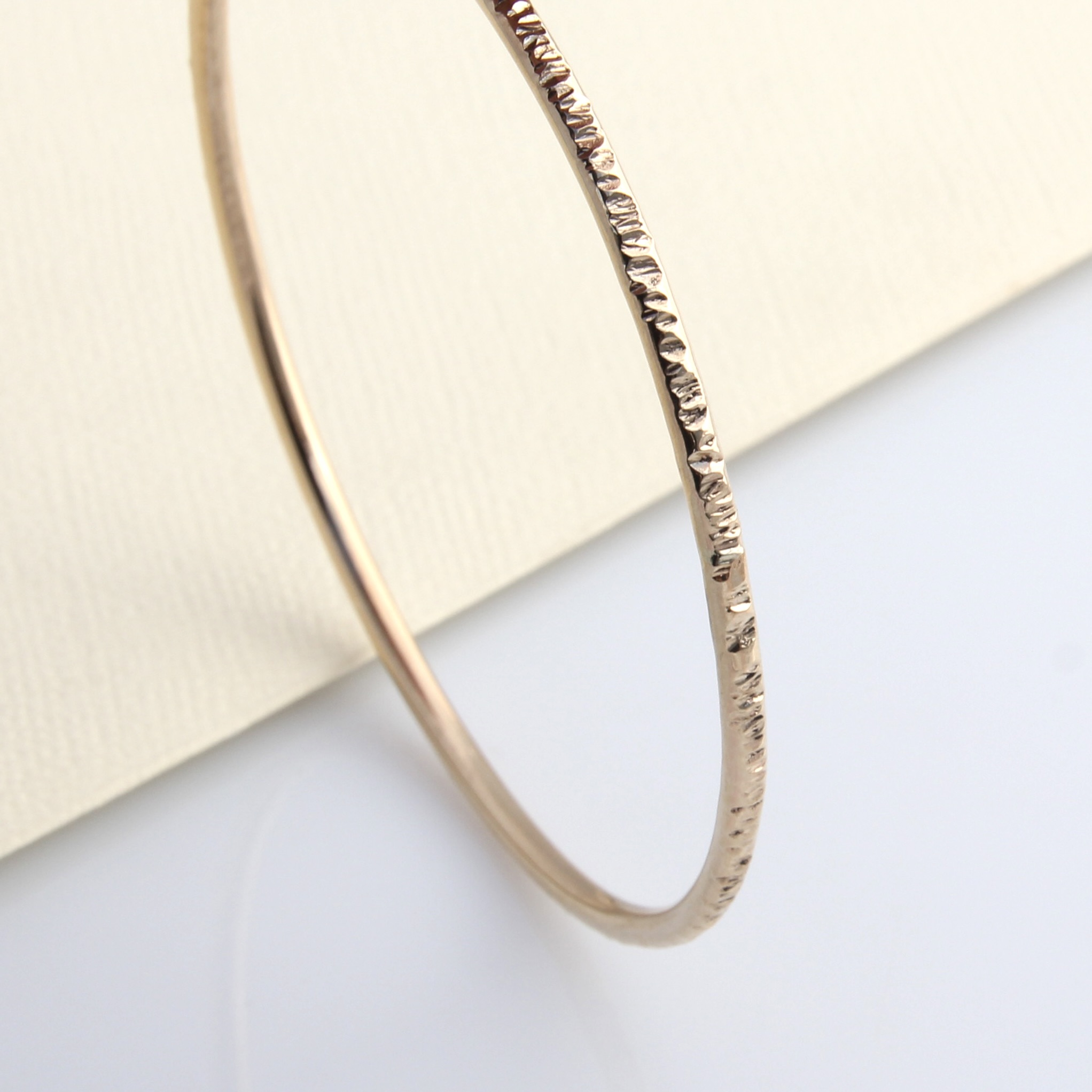 Harmony Textured Bangle - 14k Rolled Gold