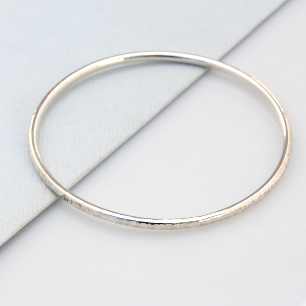 Harmony Textured Bangle - Silver