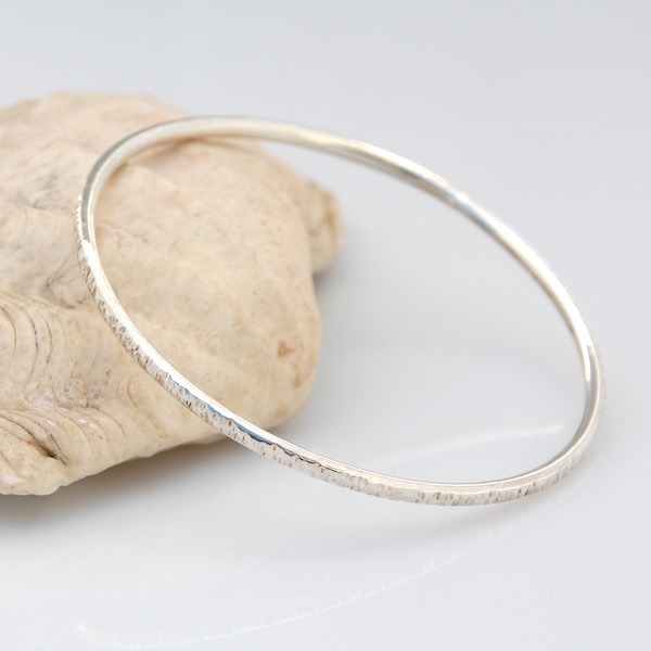 Harmony Textured Bangle - Silver