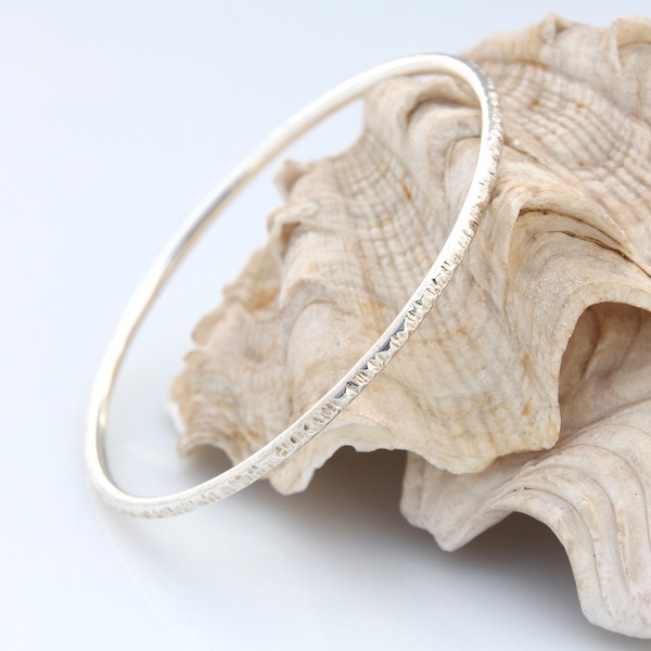 Harmony Textured Bangle - Silver