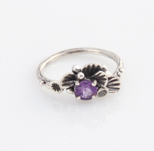 Amethyst Scallop Shell Ring