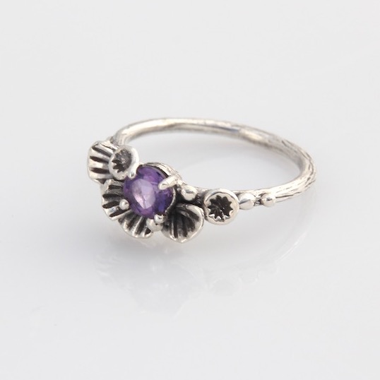 Amethyst Scallop Shell Ring