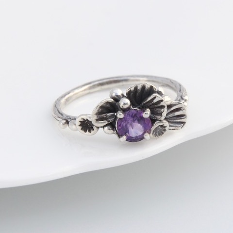 Amethyst Scallop Shell Ring