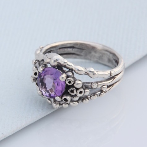 Amethyst Ocean Trio Ring