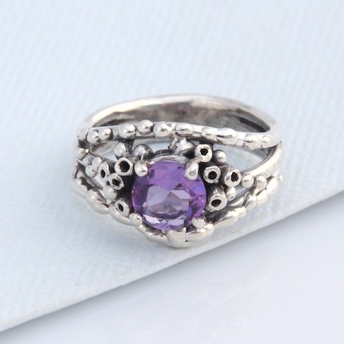 Amethyst Ocean Trio Ring