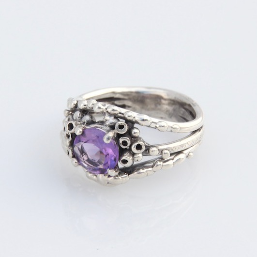 Amethyst Ocean Trio Ring