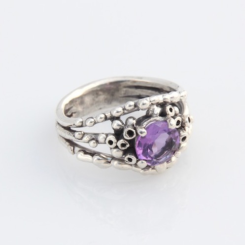 Amethyst Ocean Trio Ring