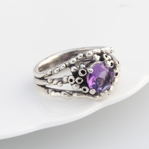 Amethyst Ocean Trio Ring