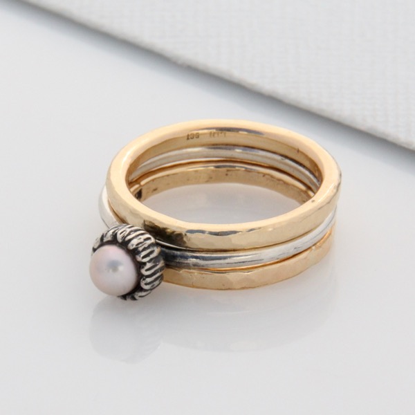 Small Textured Cap Ring - Pink
