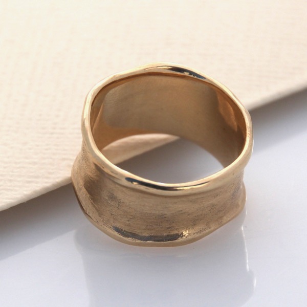 Solid Wave Ring - 9ct Yellow Gold